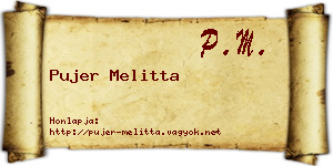 Pujer Melitta névjegykártya